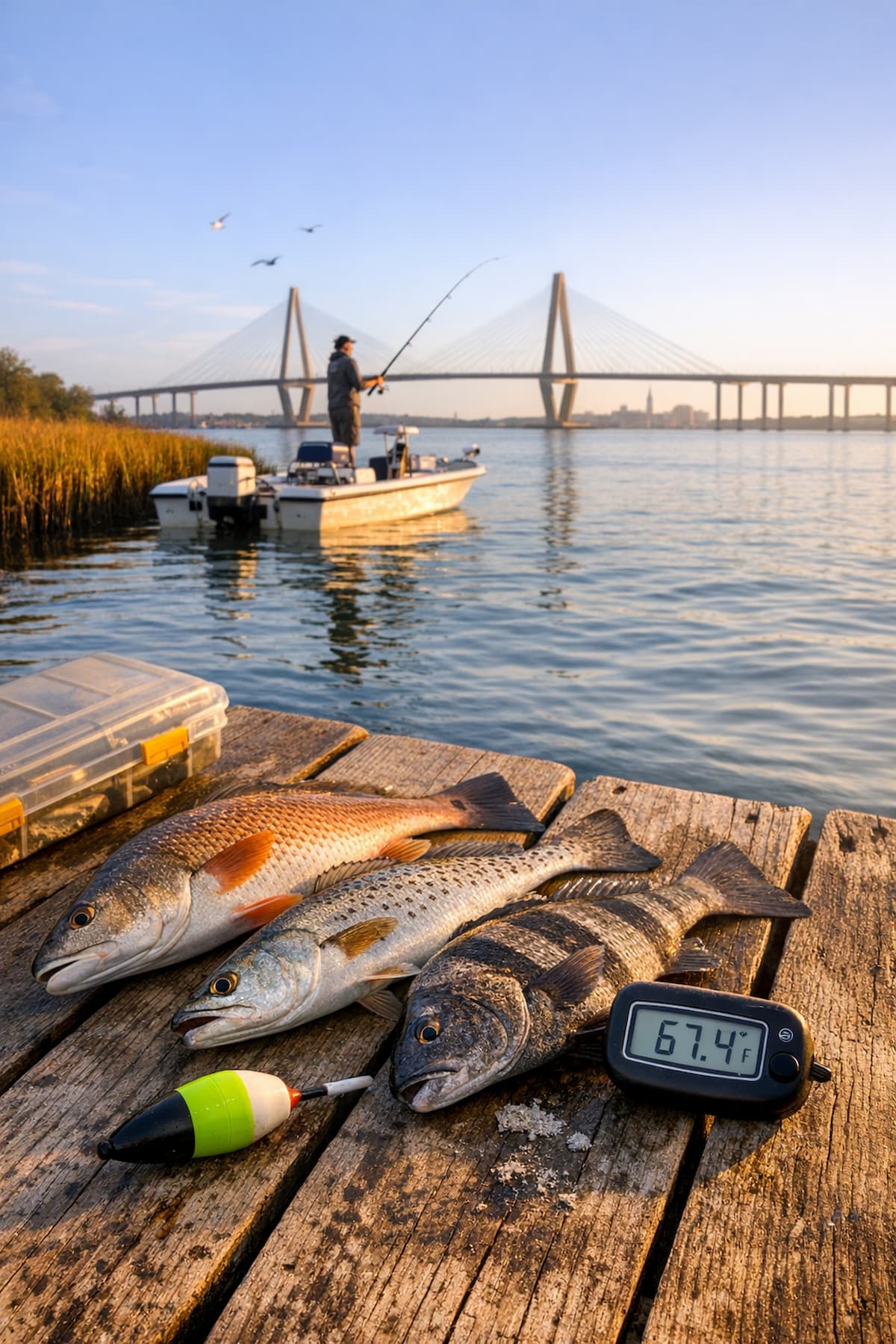 What 66–68° Harbor Water Means for Charleston Inshore Fishing Right Now
